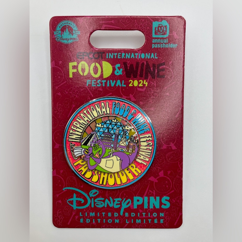 2024 Disney Parks Epcot Food & Wine Festival Figment Passholder AP Pin LE